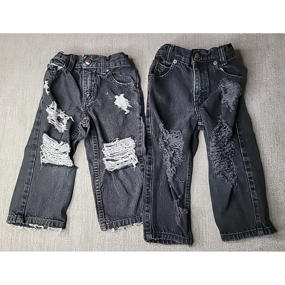 5 Pairs of Girls 2T Denim Jeans Black & Blue Old Navy Arizona Badge Childrens Pl - Picture 8 of 13